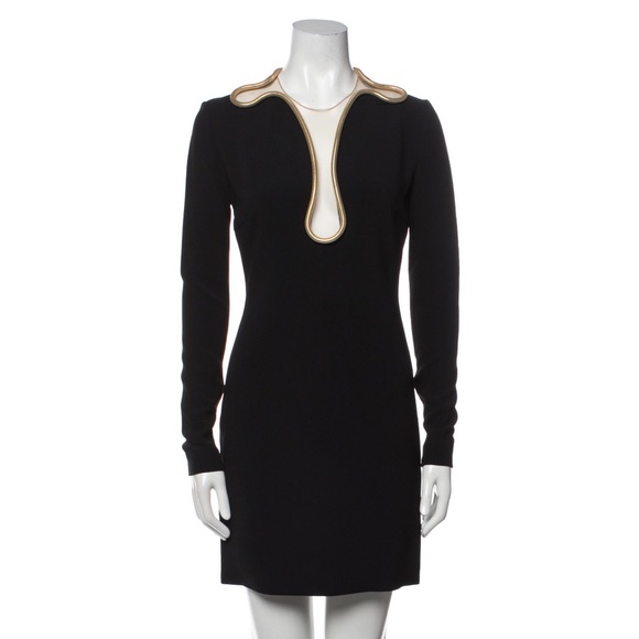 Stella McCartney Isabela Chain-Trim Mini Dress Black Womens - Picture 1 of 11